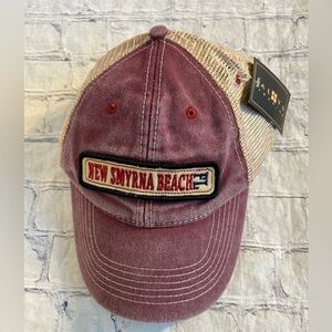 ALYS TRADING 100% COTTON SNAPBACK LT BURGUNDY/TAN MESH CAP